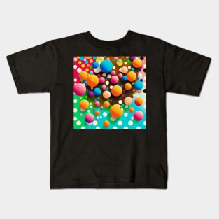 Polka dot vibrant surreal bubbles Kids T-Shirt